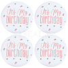 4Pcs It's My Birthday Tinplate Brooches JEWB-CN0001-12A-1