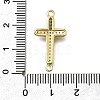 Brass Clear Cubic Zirconia Cross Connector Charms LS-ZIRC-I070-003G-3