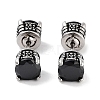 316 Surgical Stainless Steel Pave Black Cubic Zirconia Ear False Plugs for Women Men EJEW-Z050-42AS-1