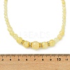 Natural Golden Silk Jade Round Graduated Beaded Necklaces NJEW-JN06330-4