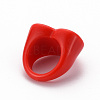 Opaque Acrylic Heart Finger Rings RJEW-T010-14-5