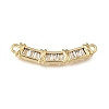 Brass Micro Pave Clear Cubic Zirconia Connector Charms CU-CBA3569-04G-B-1