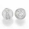 Hollow Lantern Iron Wire Bead Cage Pendants IFIN-N001-02P-2