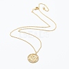 Brass Micro Pave Clear Cubic Zirconia Pendant Necklaces NJEW-J059-01M-2