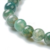Natural Moss Agate Beaded Stretch Bracelets BJEW-D446-A-44-3