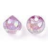 UV Plating Rainbow Iridescent Acrylic Beads X-OACR-G012-04E-2