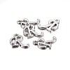 Platinum Plated Alloy Letter Pendants PALLOY-J718-01P-R-2