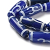 Blue Tibetan Style dZi Beads Strands TDZI-NH0001-B03-01-4