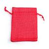 Polyester Imitation Burlap Packing Pouches Drawstring Bags X-ABAG-R005-9x12-18-1