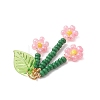 Glass Seed Beaded Flower Pendants PALLOY-MZ01194-02-4