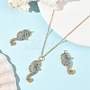 SHEGRACE Brass Synthetic Turquoise Pendants XGRQ5K388-839G-4