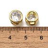 Brass Micro Pave Clear Cubic Zirconia Beads ZIRC-I070-070G-3