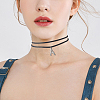 6Pcs 6 Styles Velvet & Imitation Leather Choker Necklaces NJEW-SC0001-71-5