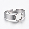 Adjustable 304 Stainless Steel Finger Rings Components STAS-G187-01P-6mm-1