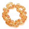 Transparent Electroplated Glass Beads Strands GLAA-G104-02A-3