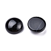 Natural Black Agate Cabochons G-P393-R02-12MM-A-2