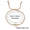 Adjustable 304 Stainless Steel Enamel Evil Eye Cotton Cord Braided Bead Bracelets WG2F678-01-2