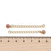 Ion Plating(IP) 316 Surgical Stainless Steel Curb Chain Extender with Natural Rhodonite Round Charm STAS-A097-01G-08-3