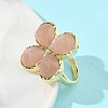 Natural Sunstone Faceted Adjustable Finger Rings for Women RJEW-A092-01G-07-3