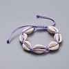 Natural Cowrie Shell Braided Beads Bracelets BJEW-JB05057-2