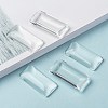Transparent Rectangle Glass Cabochons X-GGLA-R025-38x19-8