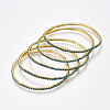 Brass Claw Chain Stretch Bracelets X-BJEW-T010-02G-04-1