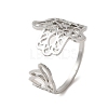 304 Stainless Steel Open Cuff Ring RJEW-Z026-01P-1