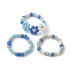 3Pcs 3 Style Glass Seed Beaded Stretch Rings Set RJEW-JR00616-02-1