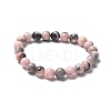 Natural Zebra Jasper Bead Stretch Bracelets X-BJEW-K212-B-035-4