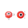 Handmade Evil Eye Lampwork Flat Round Beads Strands LAMP-CJ0001-04-2
