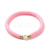 Handmade Polymer Clay Heishi Beads Stretch Bracelets Set with Heart Pattern Beads for Women BJEW-JB07449-10