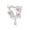 Alloy Cubic Zirconia 2-Loop Pendants ALRI-K050-01P-2