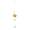 Alloy Enamel Bee & Glass Flower Crystal Suncatcher HJEW-TA00475-03-1