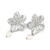 304 Stainless Steel Flower Stud Earrings EJEW-Z075-06P-2