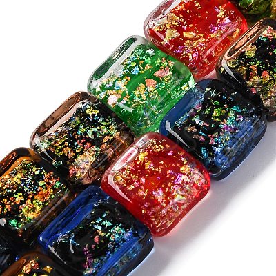 Handmade Dichroic Foil Glass Beads Strands DICH-U001-07L-1
