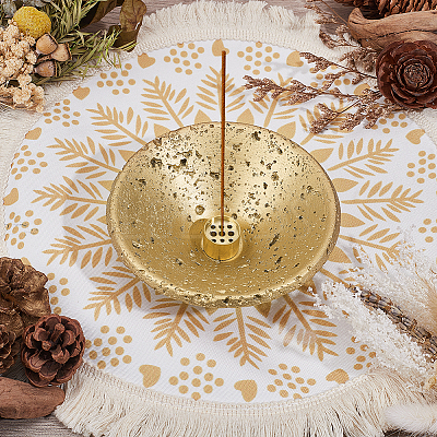 Cement & Brass Incense Burners Holder AJEW-WH0596-609-1