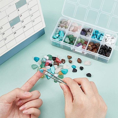 250g 10 Colors Natural & Synthetic Gemstone Beads G-NB0002-58-1