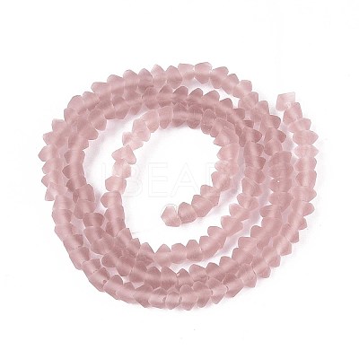 Frosted Transparent Glass Beads Strands GLAA-N016-4mm-25-1