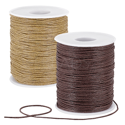 2 Rolls 2 Colors Waxed Cotton Cords YC-PH0001-52B-1