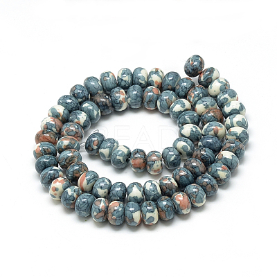 Synthetic Ocean White Jade Beads Strands X-G-S257-5x10mm-13-1