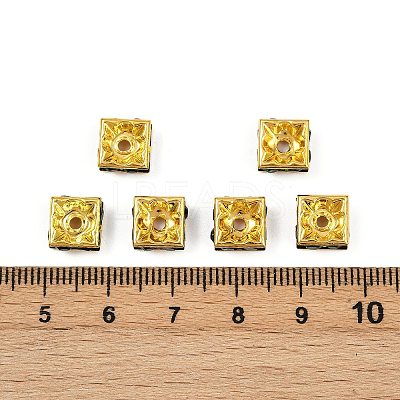 Brass Rhinestone Spacer Beads RSB074NF-12G-1