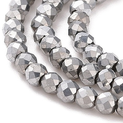 Electroplate Glass Beads Strands GLAA-H021-01A-FP08-1