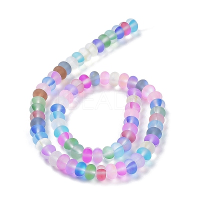 Frosted Transparent Glass Beads Strands FGLA-M002-01C-1