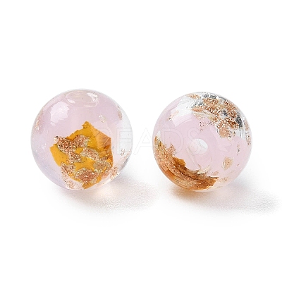 Handmade Gold & Silver Foil Lampwork Beads GLAA-G107-07B-12-1
