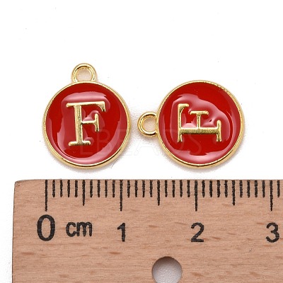 Golden Plated Alloy Enamel Charms X-ENAM-S118-03F-1