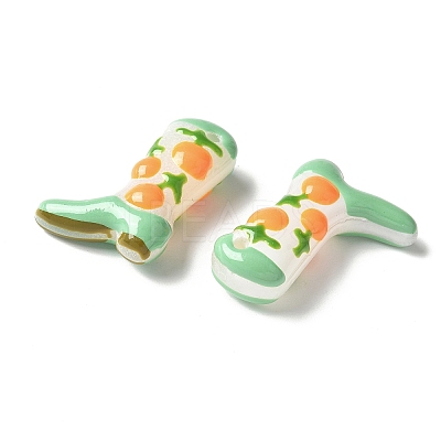 Painted Glass Beads Enamel Beads X-BLOW-D300-01B-1