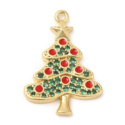 Rack Plating Brass Pave Cubic Zirconia Pendants KK-R150-08G-01-1
