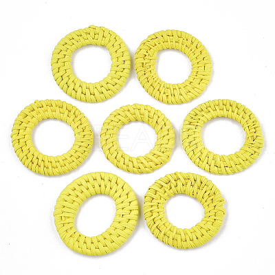 Handmade Reed Cane/Rattan Woven Linking Rings X-WOVE-T006-154B-1