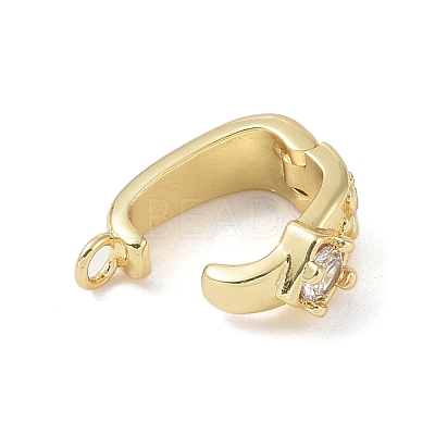 Brass Micro Pave Cubic Zirconia Donut Bails ZIRC-NH0001-02G-1
