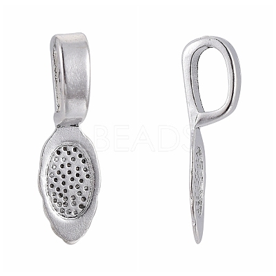 Tibetan Style Alloy Glue-on Flat Pad Bails X-LF10728Y-NF-1